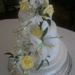Cascading Wedding Flowers Cake