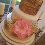 Gold leaf & gold sequin wedding cake