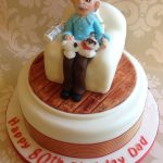 Grandad in armchair birthday cake