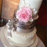 Silver leaf wedding cake