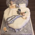 Silver Bedroom Scene Wedding Cake