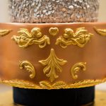 Charlotte - Textures of Gold Leaf, Silver, Rose Gold & Baroque Detail Wedding Cake 