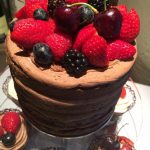 Chocolate cake with fresh fruit 