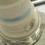 Pale Blue and Lace Wedding Cake