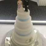 Pale Blue and Lace Wedding Cake