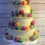 Chocolate Wrap and Macaron Wedding Cake