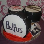Beatles drum kit birthday cake