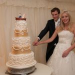 Ivory, Gold & Ruffles wedding Cake