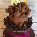 80th Chocolate ruffle cake