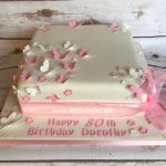 Butterfly & Blossom 80th Birthday Cake 