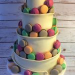 Chocolate Wrap & Macaron Wedding Cake 