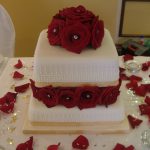 Red roses wedding cake, Lytham St Annes, Lancashire