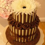 Chocolate cigarello wedding cake, Lytham St Annes, Lancashire