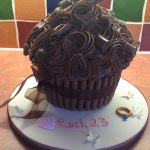 Giant chocolate cupcake