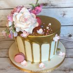 Gold Drip Rose Cake