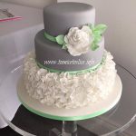 Grey ruffle wedding cake