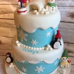 Christmas Scene 1st Birthday Cake 