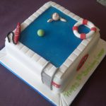 Swimming pool birthday cake 
