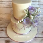 Two tier lilac wedding cake