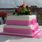 pink fresh flowers wedding cake Lytham St Annes, Lancashire