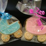 Gift Wrapped Baby Shower or Christening Cookies
Pink or Blue Baby Pram