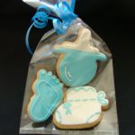 Gift Wrapped Baby Shower or Christening Cookies
Pink or Blue Baby Foot, Bootee & Dummy