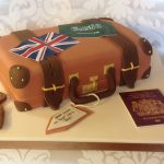 Suitcase, emigrating birthday cake